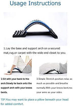Magic Back Support Back Stretching Device,Back Massager for Bed & Chair & Car,Multi-Level Lumbar Support Stretcher Spinal, Lower and Upper Muscle Pain Relief(Black/Blue)