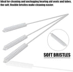 ANKROUYU 10pcs 2.5mm Hearing Aid Vent Earhook Tube Cleaning Brush,Small Holes Cleaning Tool, Nylon Hair Hearing Aid Brushes for Small Holes or Pipes