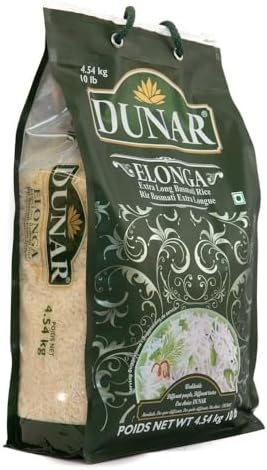 Dunar - Elonga Basmati Rice Premium 1121 Long Grain, 10 Lb