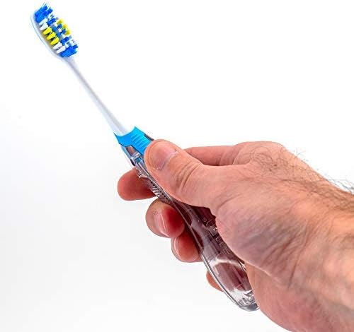 GUM Folding Travel Toothbrush, Compact Head + Tongue Cleaner, Soft Bristled Travel Toothbrushes for Adults, 2 Count