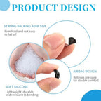 15 Pair Eyeglass Nose Pads, Soft Silicone Nose Pads for Glasses, D-Shaped Anti-Slip 10 Clear and 5 Black, 2.5mm Heightened Air Cushion, Sticky Backing for Sunglasses (10White&5Black)