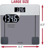 Taylor Digital Glass Bathroom Scale, Scale for Body Weight, Digital Weighing Machine for People, Tinted Glass and Brushed Stainless Steel Accents, 440 lb Capacity, Vanishing LED, Tinted, Clear