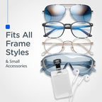 Readerest Magnetic Glasses Holder (3 Pack), Magnet Clip for Readers, Sunglasses & Work Badges, Glasses Holders for Men & Women, Eyewear Accessory Made in the USA (Stainless Steel)