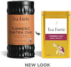 Tea Forte Turmeric Chai Premium Loose Leaf Caffeine-Free Herbal Tea Blend Canister, Makes 35-50 Cups