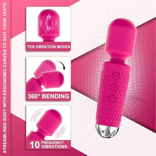 Handheld Electric Back Massager Mini Waterproof 10 Vibration Modes Portable Waterproof Muscle Massager Pain Relief Deep Relaxation H466411