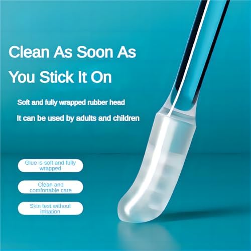 48 Pack Enhanced Adhesive Ear Digging Stick for Children's Safety Ear Cleaner for Adult Spiral Ear Wax Removal Ear Scoop Earwax Remover Tool with Dust Cover Packaging (S)