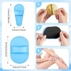 Chumia 102 Pieces Hair Removal Pad Sets Smooth Away Women, 2 Sizes Smooth Legs Skin Pad and 100 Pieces Exfoliation Fine Sandpaper, Lip Facial Leg Hair Removal Kit for Women (Blue)