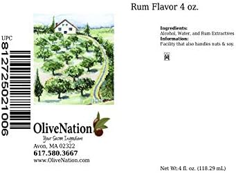 Rum Flavor - Caribbean Flavoring from Premium Rum Extractives for Baking and Cooking - Non-GMO - Gluten Free - Kosher - Vegan - 4 ounces