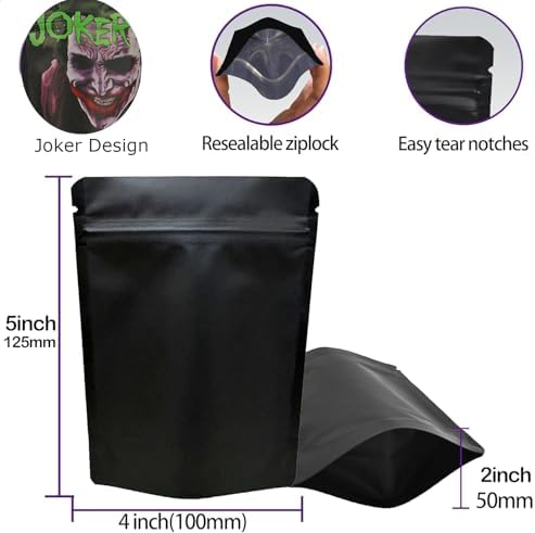 100 PCS 3.5 Bags, Resealable Storage Baggies, 3.5 Gram Candy Bags