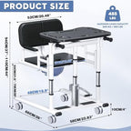 Drexo Patient Lift Transfer Chair, 5 in 1 Patient Lift Chair with 180 Split Seat, Height Adjustable with 4 Casters for Home Seniors Elderly, Silver, 26''L x 23''W x 44''H, 440 lbs Capacity