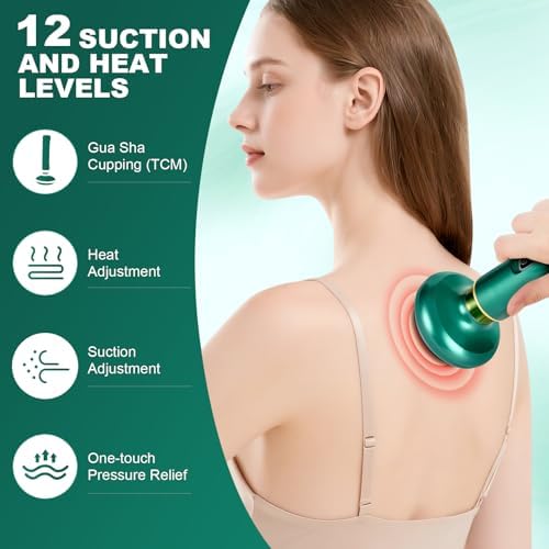 Anti Cellulite Massage Tool, Electric Cellulite Remover for Legs, Cellulites Massager with 12 Suction Modes, Cupping Machine, Rechargeable & Cordless