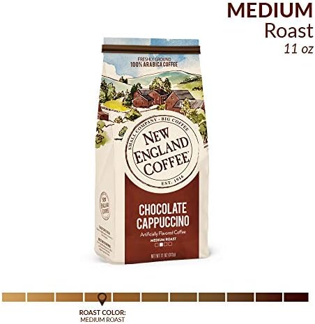 New England Coffee Chocolate Cappuccino Medium Roast Ground Coffee, 11oz Bag (Pack of 1)
