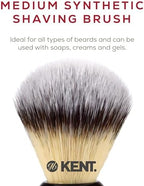 Kent BLK4S Shaving Brush with Ultra-Soft Silvertext Synthetic Bristles and Black Resin Handle to use with Shave Cream or Soap for a Perfect Lather. Luxury Shaving Since 1777, Made in England