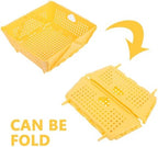 TIDTALEO Foldable Fruit Drain Basket Kitchen Strainer Plastic Drainer for Food Storage Yellow Collapsible Sink Colander for Vegetable Washing and Drying