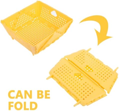 TIDTALEO Foldable Fruit Drain Basket Kitchen Strainer Plastic Drainer for Food Storage Yellow Collapsible Sink Colander for Vegetable Washing and Drying
