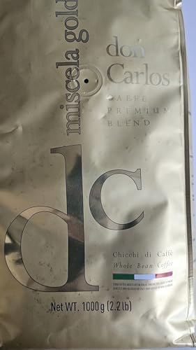 Don Carlos Premium Italian Roasted Whole Bean Coffee Blend, Miscela Gold, 2.2 Lbs