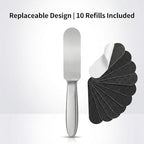 Foot File, 10pcs Replacement Sandpaper Pads Stainless Steel Callus Remover, Double Sided Scraper and Feet Exfoliator Tool for Dead Skin Removal Professional Home Pedicure Care Grooming Kit