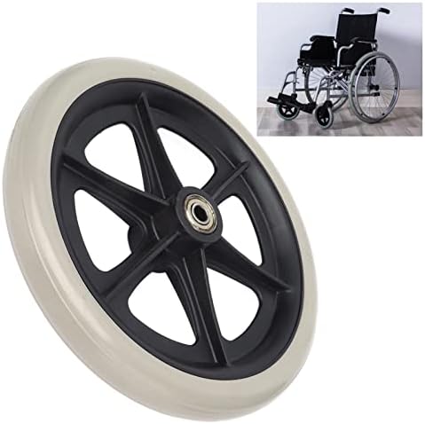Walker Wheels, Front Wheelchair Wheel Replacement Parts 8 inch PU Walker Caster Skidproof with Ball Bearing Grey, for Wheelchairs Rollators Walkers