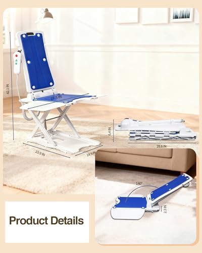 Electric Chair Lift - Lift Elderly from Floor, IPX8 Waterproof Chair Lift with Remote Control, Support Up to 300 LBS, for Elderly & Disabled Fall Assist Device Assistance
