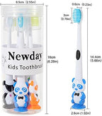 Newday Kids toothbrushes 6 Pack Set Soft Bristles with Suction Cup, Includes Travel Covers, Bear Panda toothbrushes for Kids Boys & Girls, Toddlers &Children Teeth