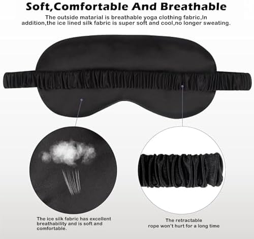 4PACK Sleep Masks Satin Eye Mask Silk Eyes Cover Silky Blindfold Blackout Eyeshade Soft Eyeshades Sleeping Covers Travel Nap