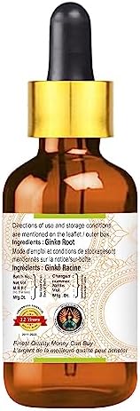 Greenwood Essential Ginko Root Oil (Ginkgo biloba) with Glass Dropper | Cold Pressed | Natural | Undiluted | for Diluting Essential Oils | for Skin & Massage | Men & Women | 10ml (0.33 oz)