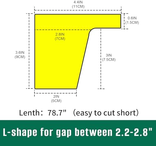 Bed Filler for Headboard, Suitable for Gap 2.2-2.8" of King Queen Twin Bed,78.7'' Long Wedge Sleeping Pillow, Foam Mattress Gap Filler