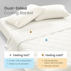 Cozy Bliss Cooling Blanket for Hot Sleepers Queen Size, Q-Max 0.45 Cooling Comfort, Cold Blankets for Night Sweats Sleeping, Ultra-Cool Lightweight Breathable Summer Blanket for Bed Off White
