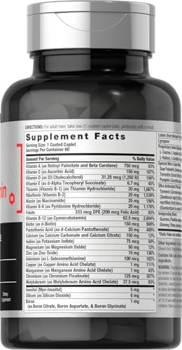Horbäach Mens Multivitamin | 60 Caplets | Advanced Formula | with Vitamin C, D, Magnesium, Minerals & More | Non-GMO & Gluten Free Supplement
