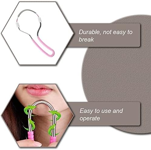 4 Pieces Facial Hair Removers Spring Face Hair Removers with Handle Spring Hair Removal Threading Tools for Women and Men (Random Color)