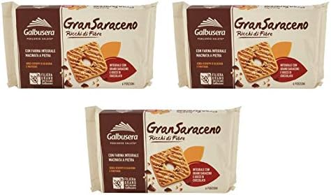Galbusera "Gran Saraceno" Cereals Shortbread Biscuits with Chiocolate, Cane Sugar and Buckwheat 260 g, pack of 3