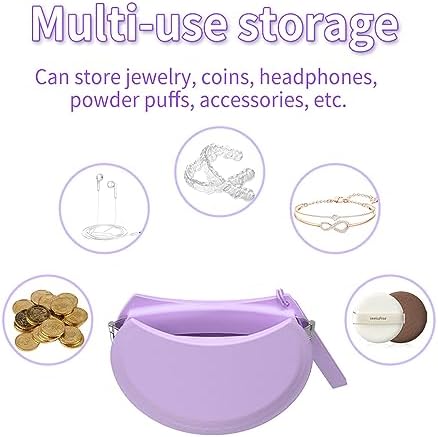 2 Pack Silicone Retainer Case with Vent Holes Lanyard Aligner Case Cute Portable Container Holder Night Guard Case for Travel Girl Women Men Kids (Purple+Blue)