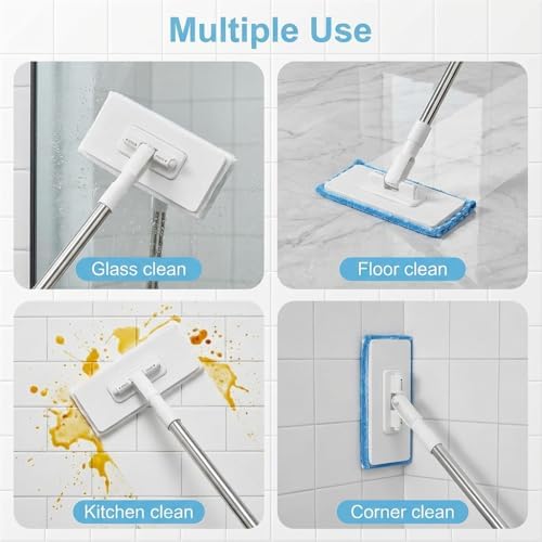 Snap Grip Mini Mop, Zero Touch Cloth Changing Mop with Automatic Push Pull Handle,360 Rotating Lazy Mops Wet Dry for Whole House Cleaning,Retractable Gap Dust Cleaner Flat Mops,5 Cloths