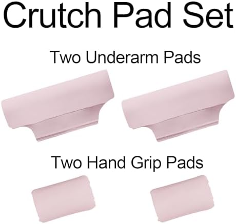 Underarm Crutch's Pad and Hand Grip Covers Universal Forearm Handle Padded Cushion Sets Accessories for Crutches Pads for Armpits (Pink)