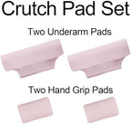 Underarm Crutch's Pad and Hand Grip Covers Universal Forearm Handle Padded Cushion Sets Accessories for Crutches Pads for Armpits (Pink)