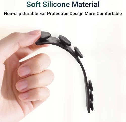 5Pcs Silicone Mask Holder Mask Ear Saver, Face Mask Extender Strap, Face Mask Holder to Protect Ears, Mask Straps for Back of Head, Adjustable Ear Savers for Face Masks, Soft Reusable Extension Bands