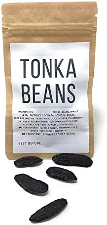 5 Premium Tonka Beans - Whole Natural Tonka Beans - 100% Raw & Pure Tonquin, Strong Fragrance (Dipteryx Odorata Tonkin Pods). Edible Premium Food-grade Cumaru Kumaru Tonka Beans For Cuisine