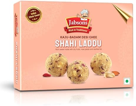 Jabsons - Shahi Laddu, Cashew & Almond Desi Ghee Sweet Balls, 400g