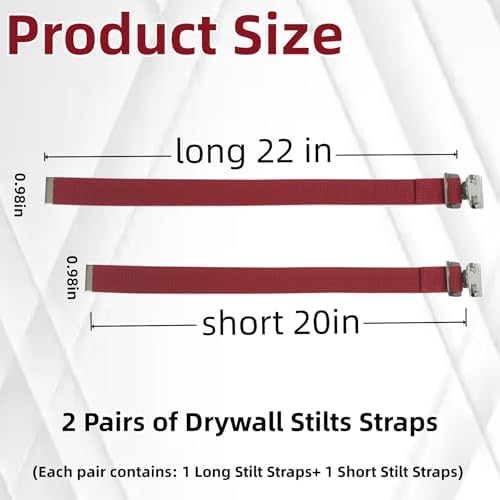 Universal Drywall Stilt Replacement Straps (4PCS) - Adjustable Nylon Leg Straps for Secure & Comfortable High Work - Construction, Painting, Plastering, Street Performances