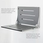 Seachrome SHAF-185155-PGS-S-SL Shower, Grey Seat with Silver Frame