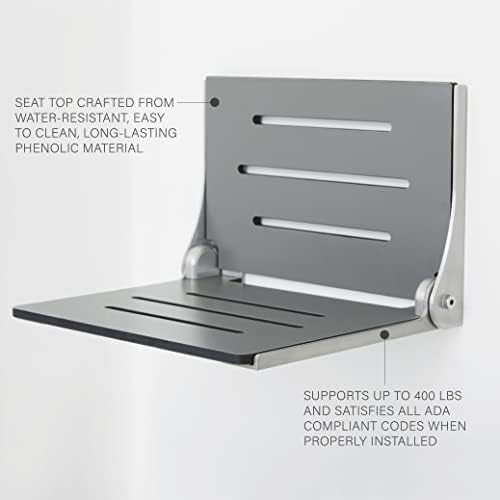 Seachrome SHAF-185155-PGS-S-SL Shower, Grey Seat with Silver Frame
