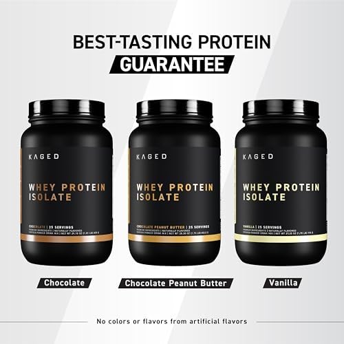 Kaged Whey Protein Isolate Powder | Chocolate | 100% Pure Low Lactose Whey | Post Workout Recovery Drink | Supports Muscle Building | Supplements for Men & Women | 41 Servings