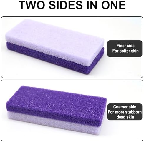 Foot Pumice Stone 4 Pack Pedicure Stone for Feet Pumice Sponge for Feet Callus Remover and Scrubber Double Sided Pedicure Foot Pumice Stone for Feet and Heels Callus and Dead Skins (Purple)
