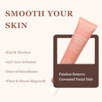 Facial Hair Removal Cream for Women Sensitive Skin - Painless Depilatory Cream for Face Upper Lip Chin & Cheeks with Spatula, 5-Minute At-Home Hair Remover for Pubic, 1.68 Fl Oz