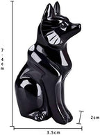 AITELEI Natural Hand Carved Obsidian Rose Quartz Fox Statue Charm Good Luck Grouding Stone Protection for Home Decora