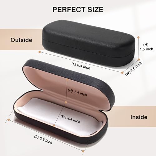 Marvolia Glasses Case Large Hard Shell Eyeglasses Case PU Leather Protective Case for Sunglasses Eyeglasses