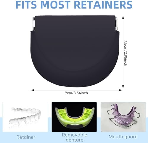 Silicone Retainer Case - Soft Portable Storage Holder Night Guard Braces & Teeth Aligner Case with Lanyard for Men, Women & Kids
