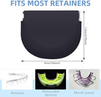 Silicone Retainer Case - Soft Portable Storage Holder Night Guard Braces & Teeth Aligner Case with Lanyard for Men, Women & Kids