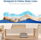 Curved Lash Bed Topper High Density Foam Curved Massage Mattress Non-Slip Lash Bed Cushion Velvet Ergonomic Lash Table Pad with Removable Cover for Beauty Salon 27.6in/70in, Blue