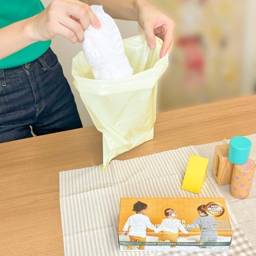 BOS, Odor-Sealing Dirty Diaper Trash Bags - Disposable Bags - Scent & Smell Free [90 count] (Medium)